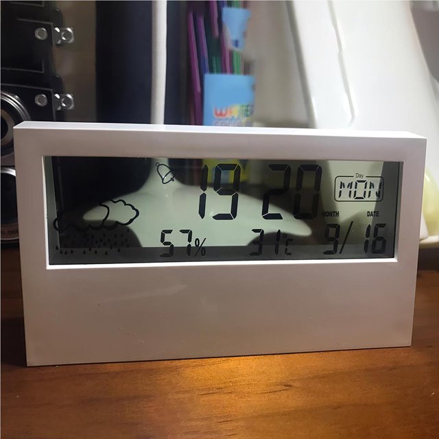 LCD Clock Electronic Clock Thermometer Hygrometer Digital Display Display Digital LED Clock LED Clock LED Clock with Press Button Switch for Home Office