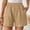 Khaki, variant on Womens Wine Gingham Wide Leg Bermuda Shorts High Waist Elastic Stretch Casual Knee Length Summer Bottoms with Pockets,Size XL