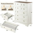 thumbnail image 6 of spanspace 7 Drawers Dresser for Bedroom, Modern Vertical Chest of Drawer with Metal pull Handle, Wood Storage Cabinet&nbsp;for Living Room, Hallway and Bedroom (White), 6 of 10
