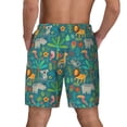 thumbnail image 3 of Sigee Jungle Animals Print Mens Swim Trunks with Compression Liner Quick Dry Swim Stretch Beach Shorts with Pockets,S-3XL, 3 of 7