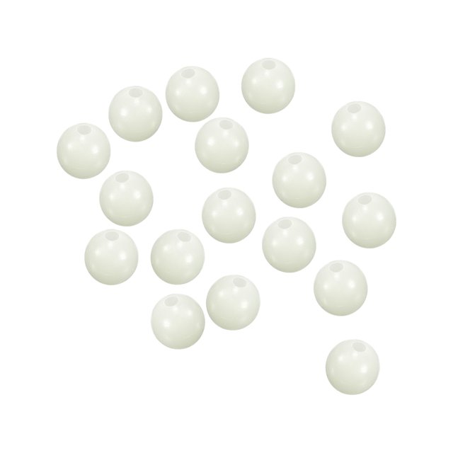 Unique Bargains Perles de Pêche Rondes en Plastique Souple Lumineux 8mm Outil de Pêche Blanc 200 Pcs