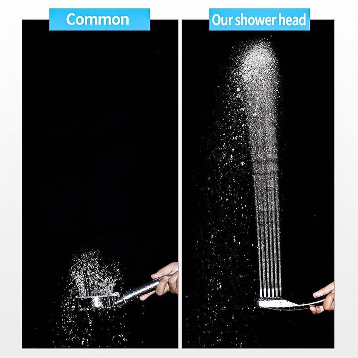 YLLQXI Handheld Shower Head High Pressure Streamline Water Saving Rainfall Bathroom Filtered Spray ABS With Chrome Plated Booster Showerhead 300 Holes 