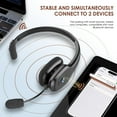 thumbnail image 4 of Bluetooth Headset, Trucker Wireless Headset with Noise Cancelling Microphone & Mute Button, 50Hrs Playtime, Wireless On-Ear Headphones with Mic for Home/Cell Phone/Computer/Zoom/Teams/Driver(Black), 4 of 13