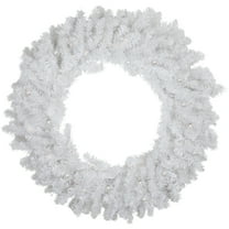 Pre-Lit LED White Canadian Pine Artificial Christmas Wreath 30-Inch Clear Lights