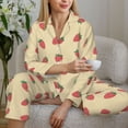 thumbnail image 6 of Balery Strawberries Pattern Pajama Sets for Women Long Sleeve 2 Piece Sleepwear Loungewear Sets Soft PJ's with Pockets Long Sleeve Comfy Pj Sets-X-Large, 6 of 7