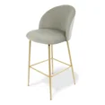 thumbnail image 1 of Silla Alta Terciopelo Taupe con Patas Doradas - Banco para Barra Moderno y Elegante Silla Alta para Cocina, Bar y Comedor, 1 of 6