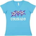 thumbnail image 3 of Inktastic Colorado Columbine Flowers Women's V-Neck T-Shirt, 3 of 5