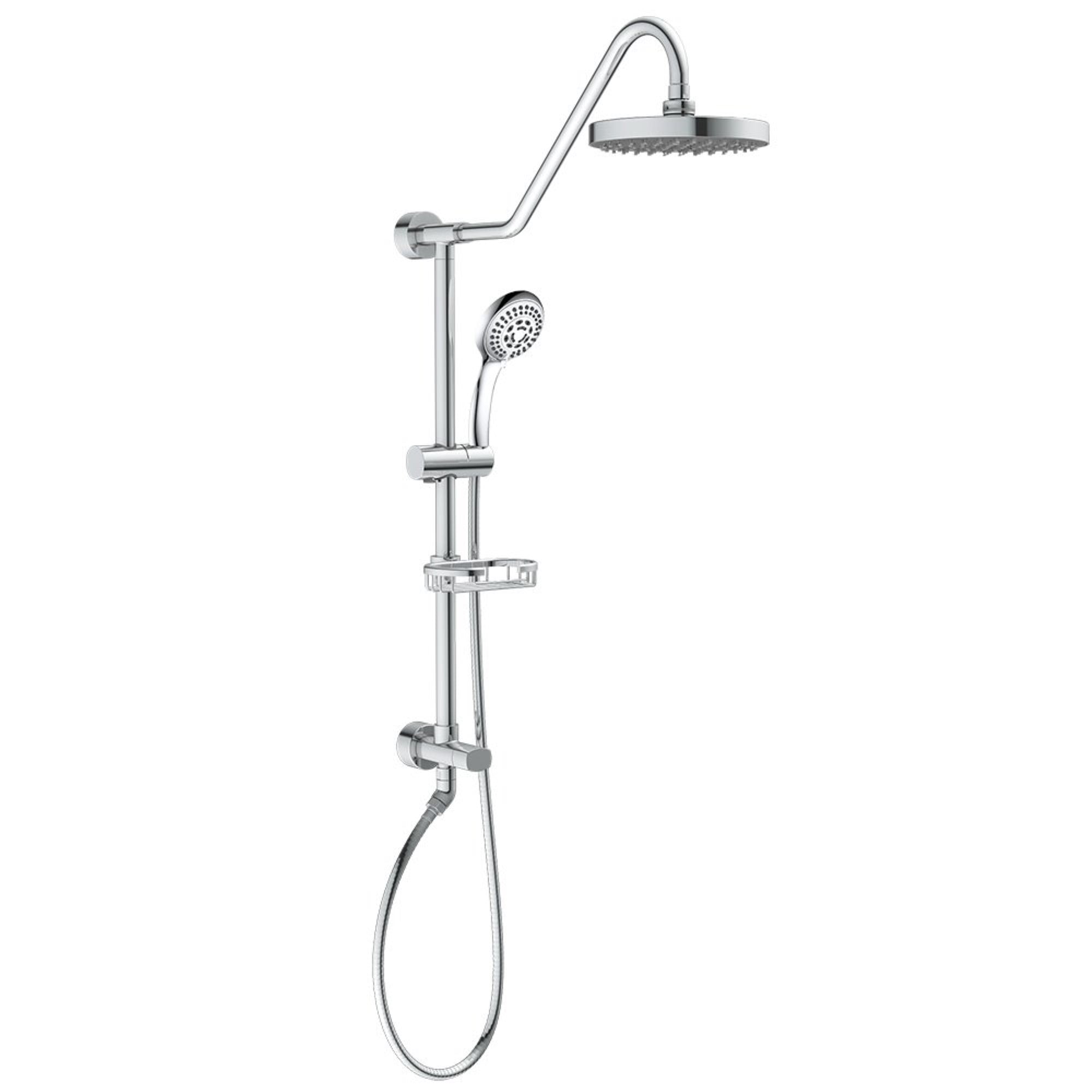 Chrome Polaris 1 Retrofit Rain Shower System for Low-ceiling Bathrooms 