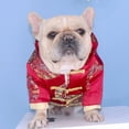 thumbnail image 2 of Pet Costume Tang Suit Dog Cheongsam Satin Coat Chinese Style Clothing for Dogs Pet Coat Puppy Cats Dog Shirt, 2 of 10