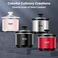 thumbnail image 2 of KOOC Small Slow Cooker, 0.65 Quart, Free Liners Included, Upgraded Ceramic Pot, Nutrient Loss Reduction, Sauces, Stews & Dips, Stainless Steel, Black, 2 of 8
