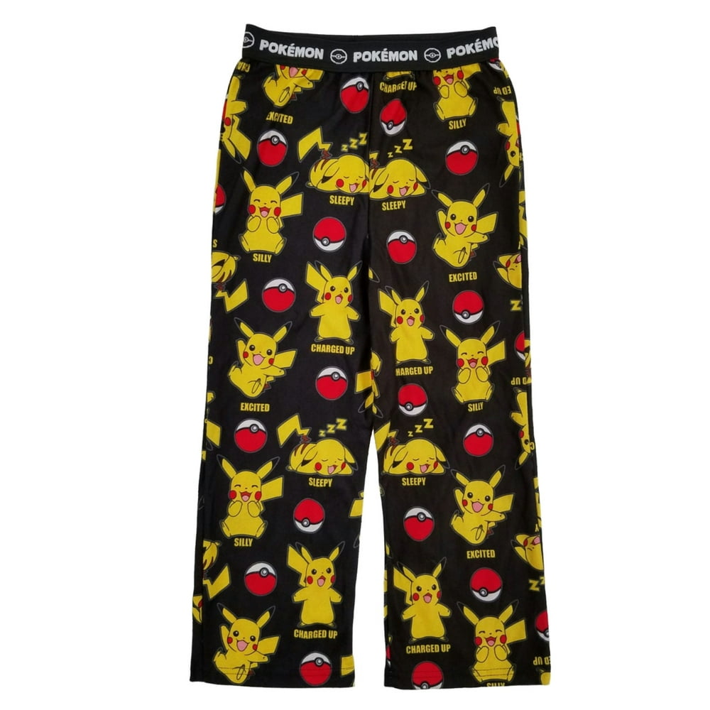 Pokémon Pokemon Pikachu Boys Black Flannel Sleep Pants Lounge Pants