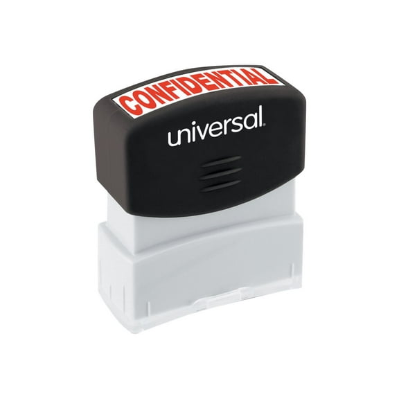 Universal - Stamp - pre-inked - red - stock text - CONFIDENTIAL - 1.7 in x 0.55 in