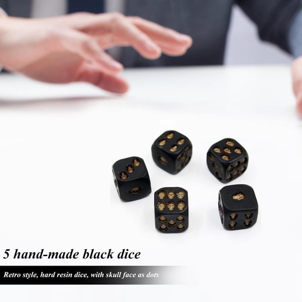 Dados de calavera de Halloween de 5 piezas - Dados de juego de cara de esqueleto 3D para Club Pub