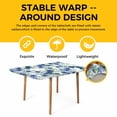 thumbnail image 4 of Navy Blue Roses Table Cloths for 4 Foot Rectangle Tables, Spring Floral Elegant Pastoral Botanical Patio Waterproof Elastic Fitted Tablecloths, Washable Rectangular Table Cover for Camping, 4 of 8