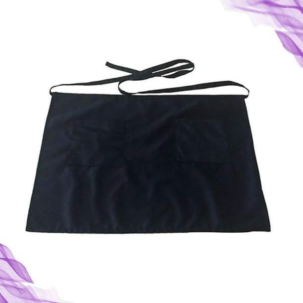 PAMINGONO Delantal Para Cocina Y Servicio Con Bolsillos Funcionales Y Ajuste Cómodo Negro
