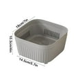 thumbnail image 3 of SLYNSHome 2 in 1 Kitchen Colander Set with Bowl Strainer,4x5.7x7 inch Plastic Fruits and Vegetable Washing Basket for Pasta Salad Berry Cleaning Mixing - Gray, 3 of 7