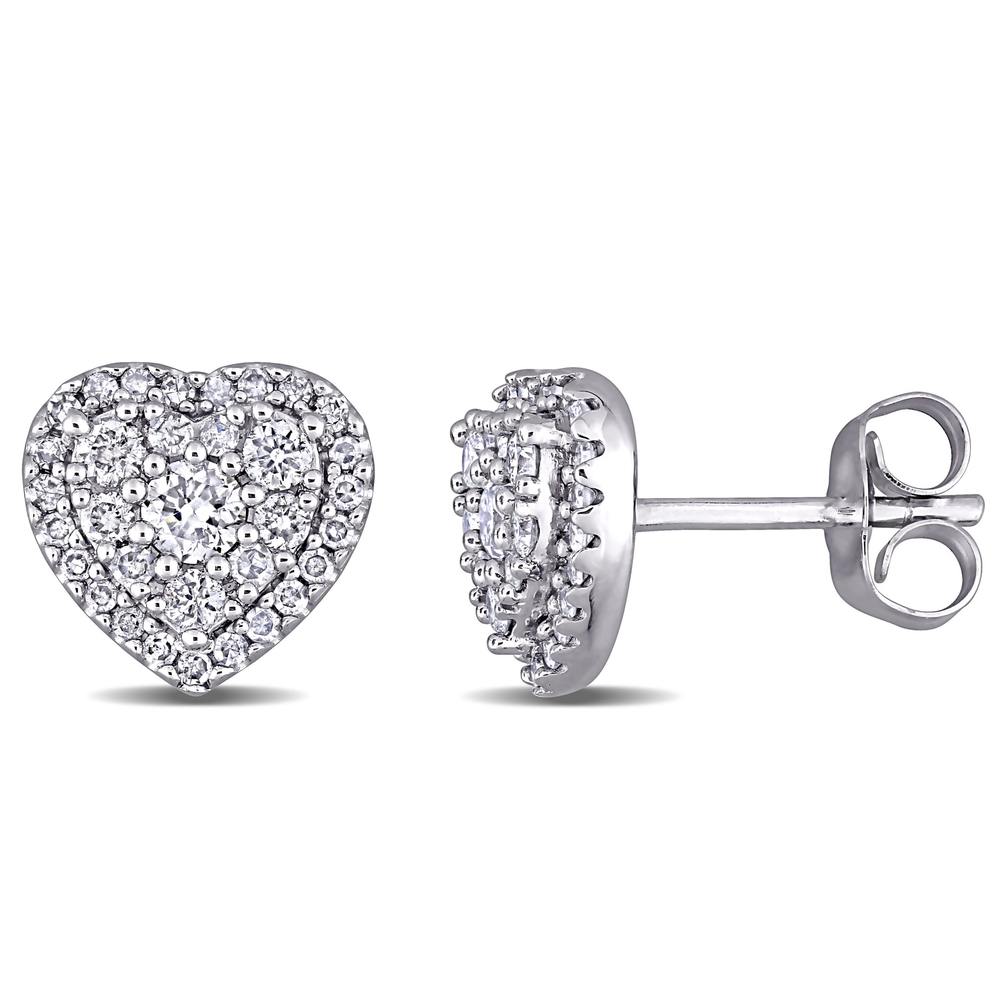 Boucles D’oreilles Diamants 18K Or Jaune – 1.10 Carats, Diamants Ronds G/SI1, Clous, Neuves Avec étiquettes