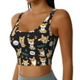 thumbnail image 2 of Pofeuu Cute Dogs Corgi Print Sports Bra for Women Sexy Vest Yoga Running Gym Fitness Crop Bras Tops-X-Large, 2 of 8