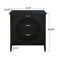 thumbnail image 2 of Modern 3 Drawer Nightstand, Farmhouse Accent Storage Cabinet with Hollow-Carved Drawer Dresser, Storage Chest with Metal Handles for Entryway Living Room Bedroom, 2 of 7