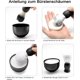thumbnail image 5 of Set de afeitado para hombre, maquinilla de afeitar de acero inoxidable, soporte para brochas, jabonera, taza, cepillo para barba de pelo de tejón, kit de afeitado en húmedo (3 piezas), 5 of 5