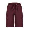 thumbnail image 7 of ABATAB Women's Cargo Shorts Lightweight Hiking Athletic Shorts Drawstring Loose Shorts for Camping Travel Golf with Pockets, 7 of 7