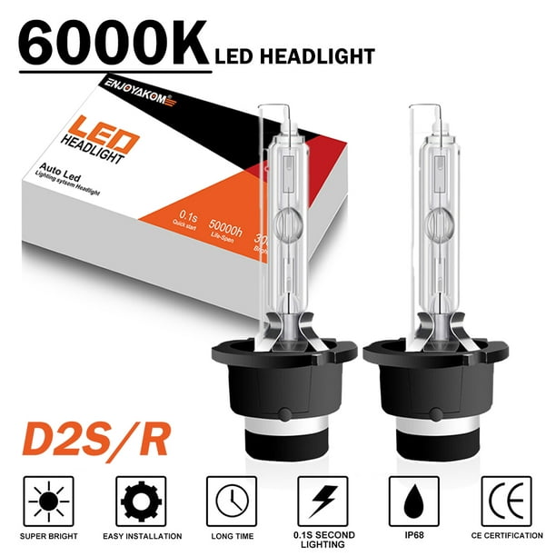 D2S 35W 6000K HID Xenon Replacement Low/High Beam Headlight Lamp Bulbs  White 