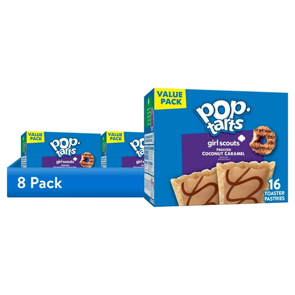 (8 pack) Pop-Tarts Frosted Coconut Caramel Toaster Pastries, Breakfast Foods, Shelf-Stable, 27 oz (16 Count)