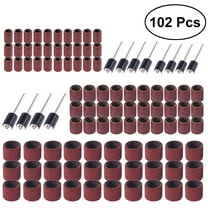 Gymnture 102pc Sanding Drum Set w/ 90pc Band Sleeves 12pc Mandrels Rotary Tool 80 Grit