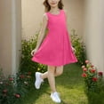 thumbnail image 5 of Spazoro Little and Big Girls Dresses, Sleeveless Solid Color Waist Cinched Round Neck Stretchy Dresses for Girls Pink Size 12 T, 5 of 9