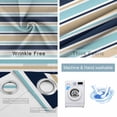 thumbnail image 4 of Khaki Striped Blackout Curtains for Bedroom/Living Room, Thermal Insulated Kitchen Curtains, Navy Blue Farmhouse Stripes Modern Abstract Art Grommet Darkening Window Treatment Drapes 27.5"x39"x2, 4 of 8