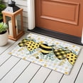 thumbnail image 4 of Bee Love Entryway Rug 2'x3'&nbsp; Non Slip Front Door Mats, Daisy Eucalyptus Leaves Rustic Gray Plaid Entrance Rugs Indoor Outdoor Carpet, Washable Floor Mats Small Area Rug for Bedroom Kitchen, 4 of 8