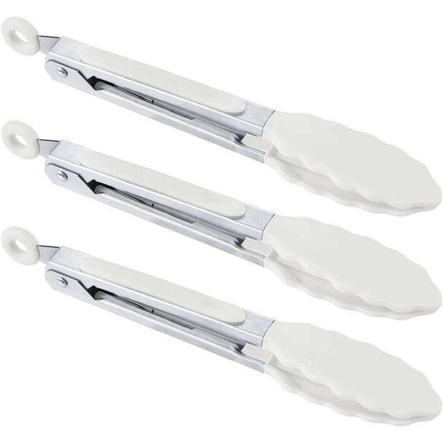 ZHAOCHENG Juego de pinzas para servir minisilicona 21,5 cm 8,46 pulgadas blanco nieve