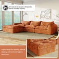 thumbnail image 5 of EPOWP 116'' Modular Sectional Sofa, L Shaped Boneless Cloud Couch, Convertible Chenille Couches Set with Ottoman, Memory Foam Sectional Couches for Living Room, Comfy Floor Sofa, No Assembly(Orange), 5 of 6