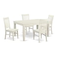 thumbnail image 3 of East West Furniture 5 Piece Kitchen Table Set- a Dining Table with Butterfly Leaf and 4 Dining Chairs(Finish Options) Off-White WEST5-WHI-W Off-White, 3 of 5