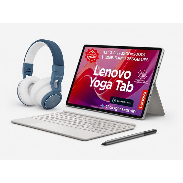 Lenovo Yoga Tab 11.1” 3.2K 144Hz, Snapdragon 8 Gen 3, 12GB/256GB, Teclado, Tab Pen Pro y Audífonos Bluetooth