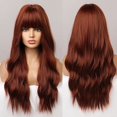 thumbnail image 1 of Pelucas rubias degradadas rizadas con flequillo para mujer, cabello sintético Natural, largo y ondulado, suave y cómodo, resistente al calor, para fiesta, 1 of 4