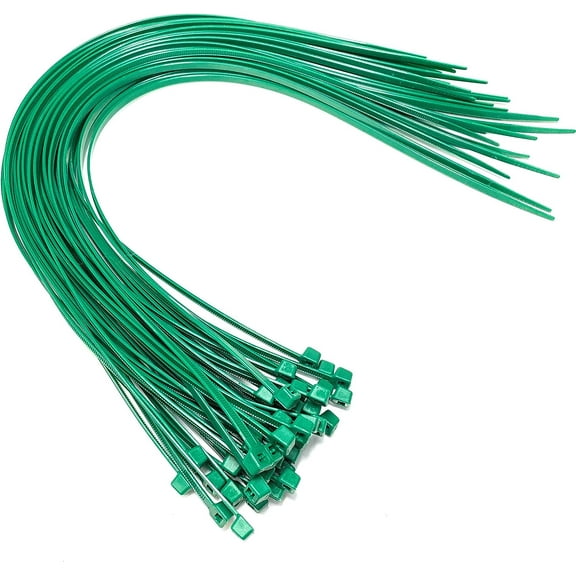 Cable Ties - 300mm x 4.8mm - 17.7" Extra Long Tie Wraps - Nylon Zip Ties (50, Green)