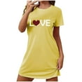 thumbnail image 2 of LADIGASU Women's Oversized Short Nightgown Fashion Chest Print Short Sleeve Nightdress, 2 of 5
