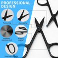 thumbnail image 3 of 2 pcs Eyebrow Scissors with Rounded Tip, Professional Stainless Steel Small Grooming Scissors for Men and Women, for Eyebrow, Nose Hair, Mustache, Beard and Eyelashesan, Black, 3 of 6