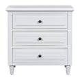 thumbnail image 5 of EUROCO 28’’ Oversized Nightstand, Bedside Dresser End Table with 3 Drawers, Rubber Wood Legs, Ball Slide Bar Drawer Glide and Solid Frame for Living Room Bedroom Entryway, White, 5 of 8