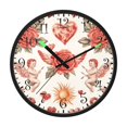 thumbnail image 2 of Voice Activated Clock with Glow Light 12 Inch Large Silent Wall Clock Battery Operated for Home Decor Watercolor Red Roses, 2 of 8