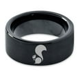 thumbnail image 2 of Tungsten Squirrel Rodent Chipmunks Band Ring 9mm Men Women Comfort Fit Black Flat Cut Brushed Polished, 2 of 4