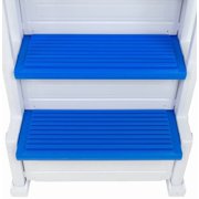 Aqua Select White Everest Swimming Pool Step and Outside Flip up Ladder System, Blue Steps