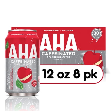 AHA Fuji Apple and White Tea Sparkling Water, 12 fl oz, 8 Cans