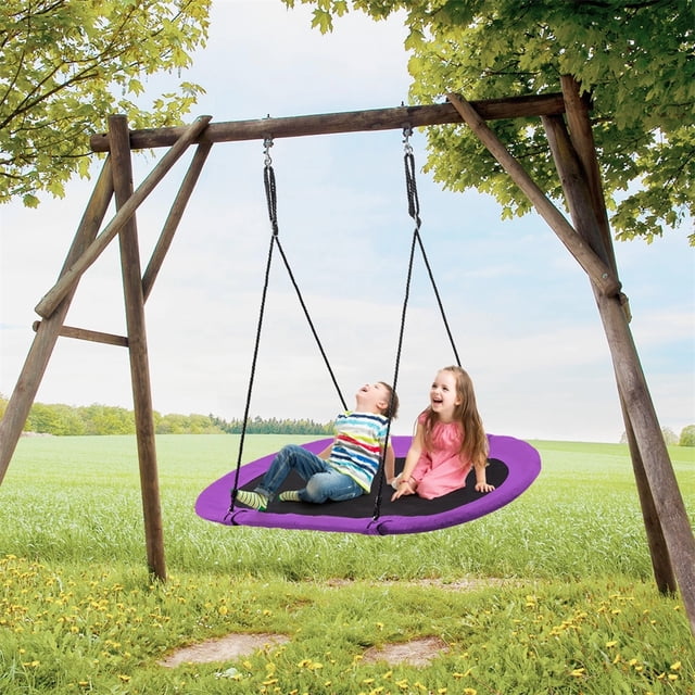 Columpio Ovalado Costway para Árbol Altura Regulable Violeta 150 x 80 cm