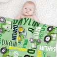 thumbnail image 4 of KAINSY Personalized Tractors Blanket - Custom Name with Farm Tractor Trucks Design - Soft Plush Minky Flannel Bed Blanket for Baby Kid Teen Boys Girls Customized Gifts Lime Green(40"x50"), 4 of 8