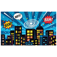 thumbnail image 3 of Comic Style Cityscape Background Banner with Explosion Elements Party Decorations Photo Props Backdrop for Kids Party Themed Party Cosplay Party, 3 of 8