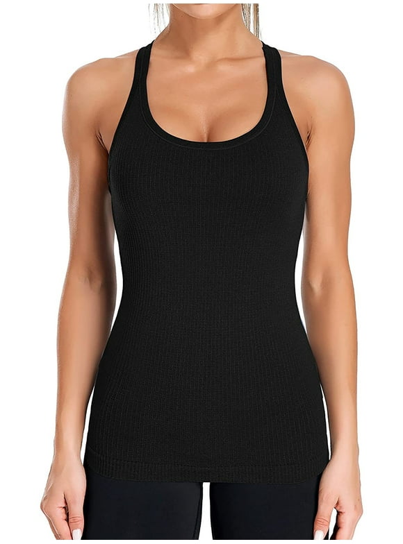 Racerback Shelf Bra Tank in Charcoal