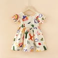 thumbnail image 2 of gdxvjhbj Robe Préado Robes Filles Robe Fille Tout-Petit Décontractée Fête Imprimé Robe Ligne A Robe d'Été 4T 5T (Blanc,4-5 Ans), 2 of 5