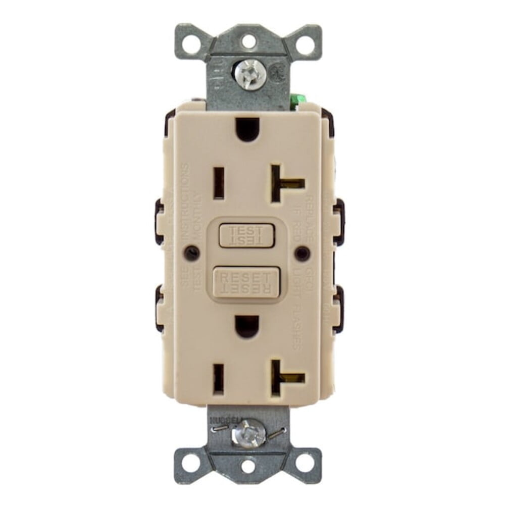 Hubbell Wiring Device-Kellems GFCI Rceptcle, Commer., Ivry, 20A, 1 HP GFRTR20I